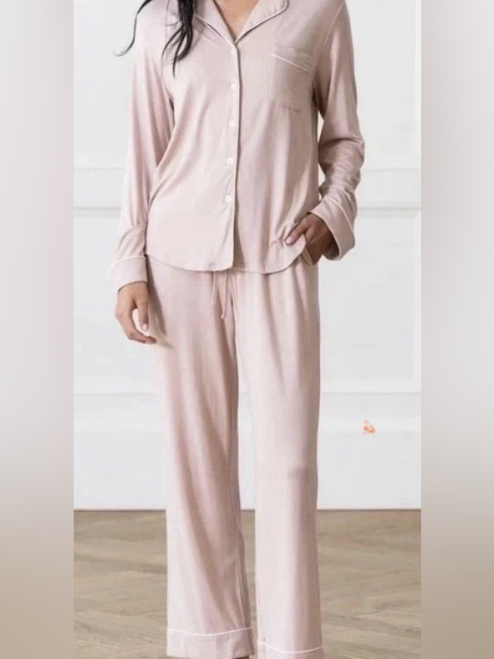 Cozy Earth Bamboo Women's Classic Button-Front Pajama Set - Blush